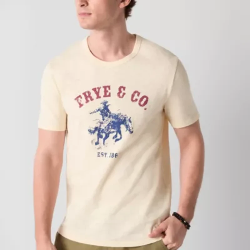 Frye and Co. Mens Crew Neck Short Sleeve Regular Fit Graphic T-Shirt