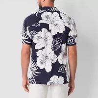 St. John's Bay Button-Down Mens Short Sleeve Breathable Camp Shirt