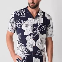 St. John's Bay Button-Down Mens Short Sleeve Breathable Camp Shirt