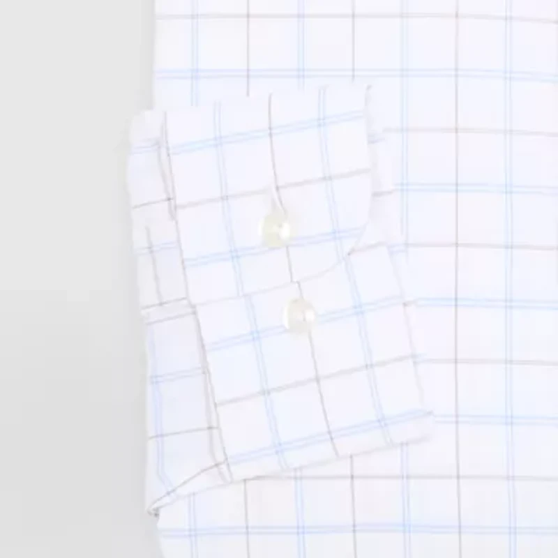 Stafford Slim Smart Tech Mens Fit Stretch Fabric Wrinkle Free Long Sleeve Dress Shirt