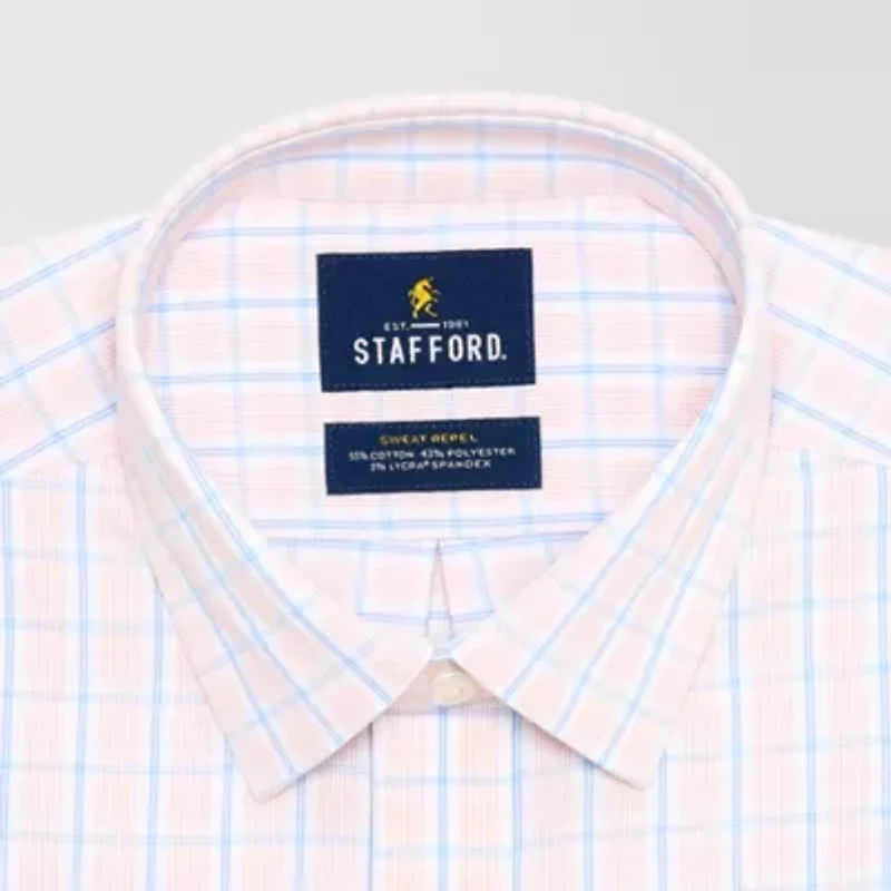Stafford Advanced Performance Sweat Repel Mens Regular Fit Long Sleeve Dress Shirt