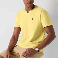 U.S. Polo Assn. Tipped Stretch Mens V Neck Short Sleeve Fabric T-Shirt
