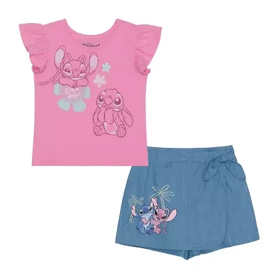 Disney Collection Little & Big Girls 2-pc. Lilo Stitch Skort Set
