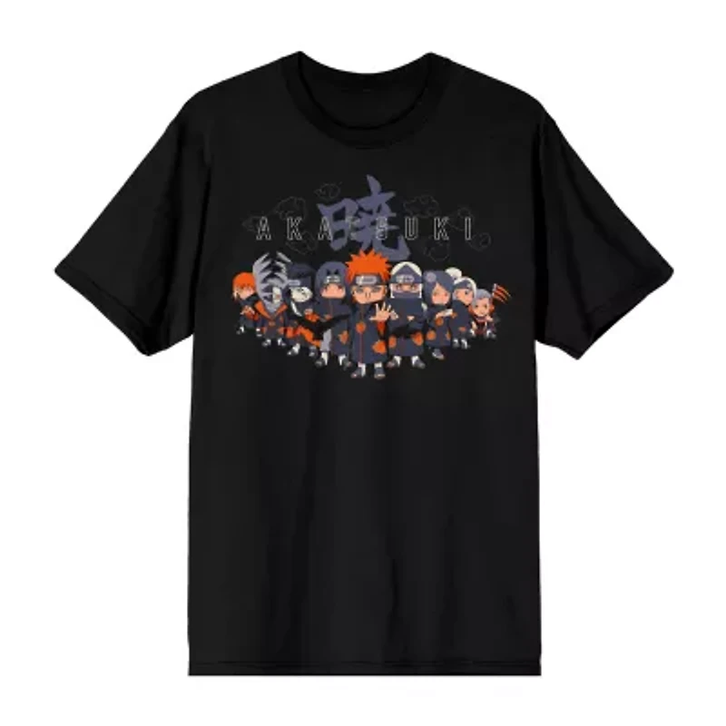 Novelty Mens Crew Neck Short Sleeve Relaxed Fit Naruto Graphic T-Shirt