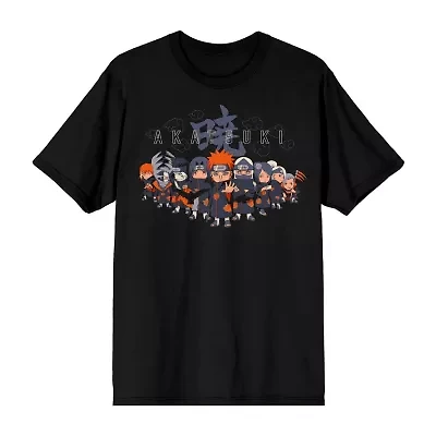 Novelty Mens Crew Neck Short Sleeve Relaxed Fit Naruto Graphic T-Shirt