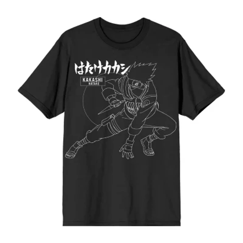 Novelty Mens Crew Neck Short Sleeve Relaxed Fit Naruto Graphic T-Shirt