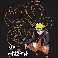 Novelty Mens Crew Neck Short Sleeve Relaxed Fit Naruto Graphic T-Shirt