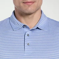 PGA TOUR Striped Heathered Mens Regular Fit Short Sleeve Polo Shirt
