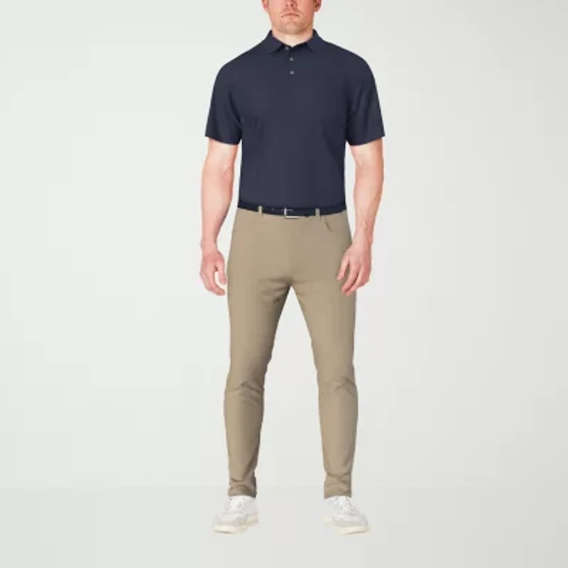 PGA TOUR Jacquard Mens Regular Fit Short Sleeve Polo Shirt