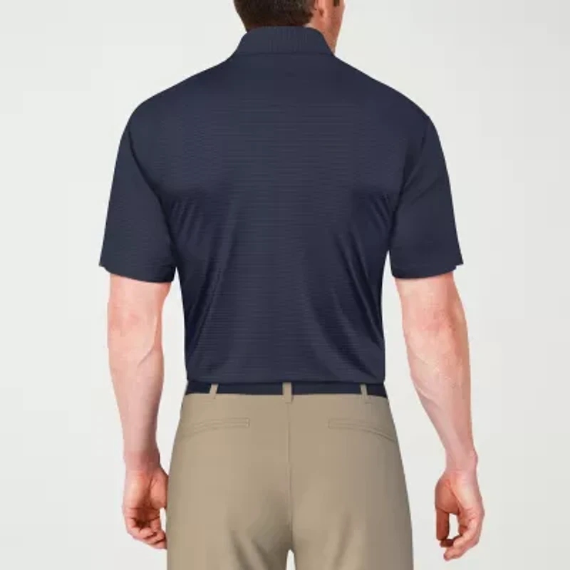 PGA TOUR Jacquard Mens Regular Fit Short Sleeve Polo Shirt