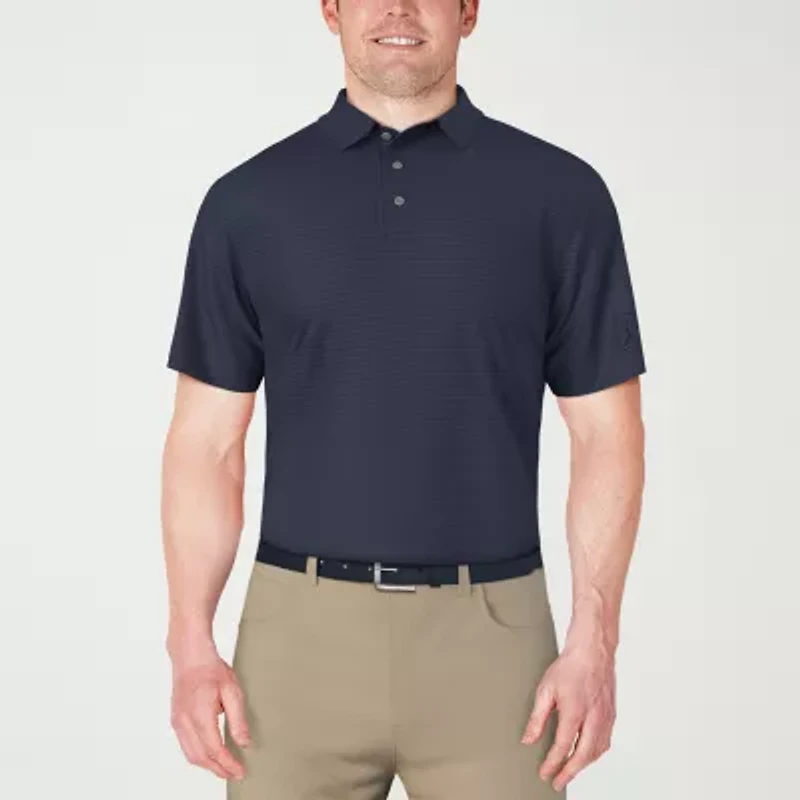 PGA TOUR Jacquard Mens Regular Fit Short Sleeve Polo Shirt