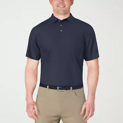 PGA TOUR Jacquard Mens Regular Fit Short Sleeve Polo Shirt