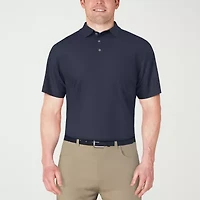 PGA TOUR Jacquard Mens Regular Fit Short Sleeve Polo Shirt