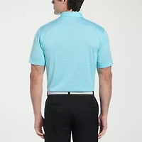PGA TOUR Striped Heathered Mens Regular Fit Short Sleeve Polo Shirt
