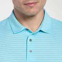 PGA TOUR Striped Heathered Mens Regular Fit Short Sleeve Polo Shirt