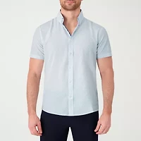 Report Collection Performance Mens Short Sleeve Modern Fit Wrinkle Free Button-Down Shirt
