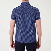 Report Collection Performance Mens Short Sleeve Modern Fit Wrinkle Free Button-Down Shirt