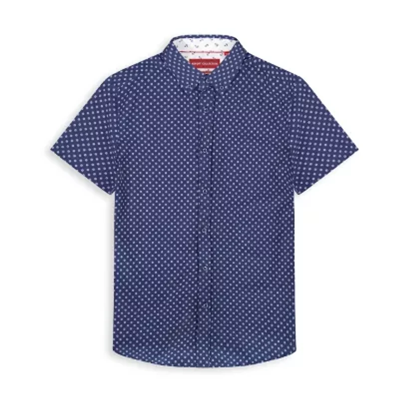 Report Collection Performance Mens Short Sleeve Modern Fit Wrinkle Free Button-Down Shirt