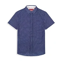 Report Collection Performance Mens Short Sleeve Modern Fit Wrinkle Free Button-Down Shirt