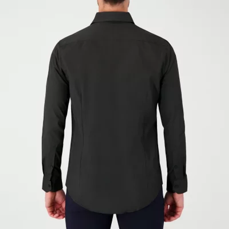 Report Collection Performance Mens Long Sleeve Modern Fit Wrinkle Free Button-Down Shirt