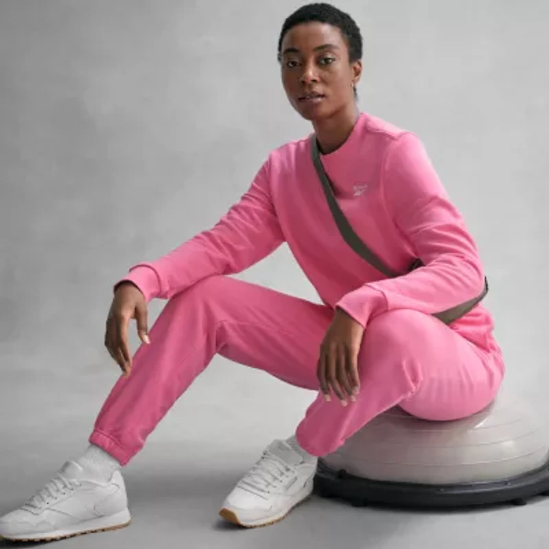 Reebok Womens French Terry Mid Rise Jogger Pant