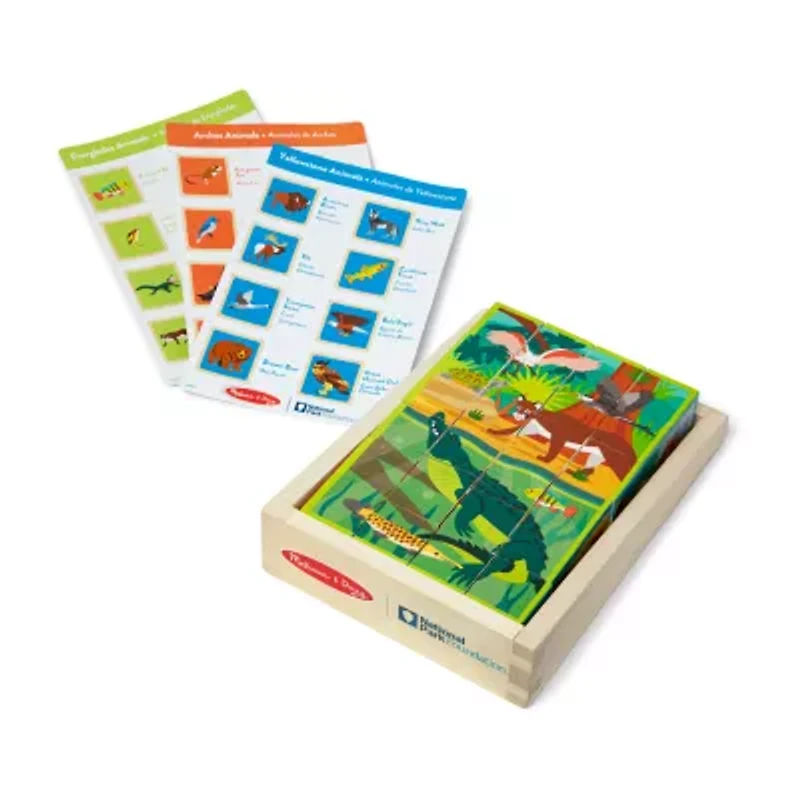 Melissa & Doug Nat Parks Wooden Blocks & Cube 28-pc. Puzzle