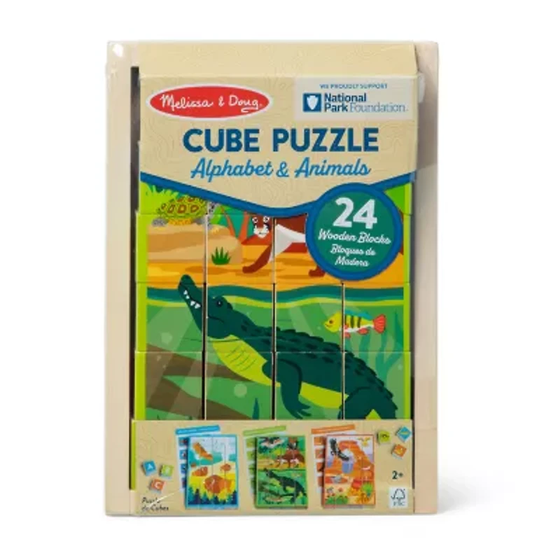 Melissa & Doug Nat Parks Wooden Blocks & Cube 28-pc. Puzzle