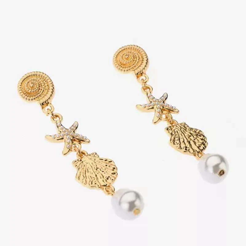 Bijoux Bar Womens Glass Drop Earrings