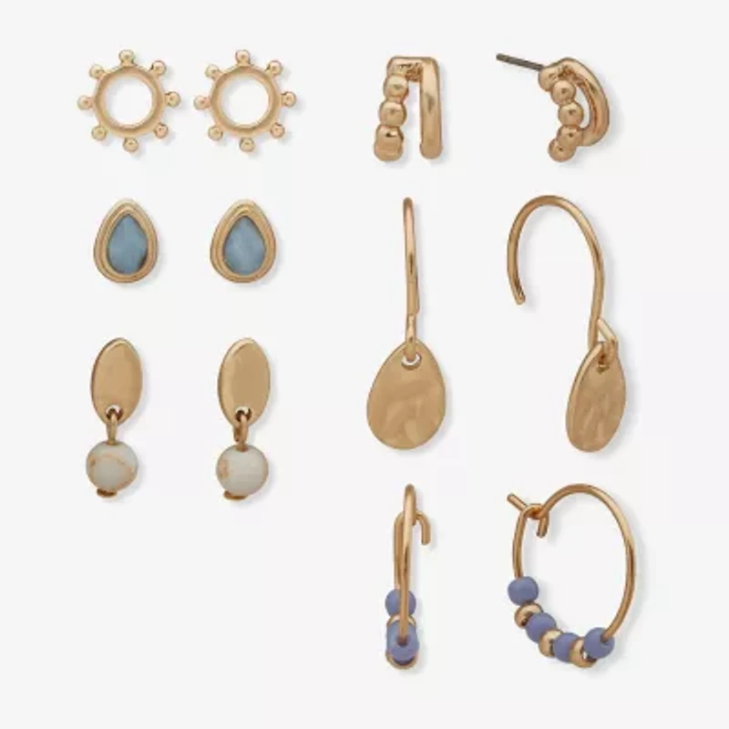 a.n.a Womens 6 Pair Earring Set