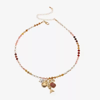 Bijoux Bar Womens Glass 18 1/2 Inch Pendant Necklace