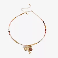 Bijoux Bar Womens Glass 18 1/2 Inch Pendant Necklace