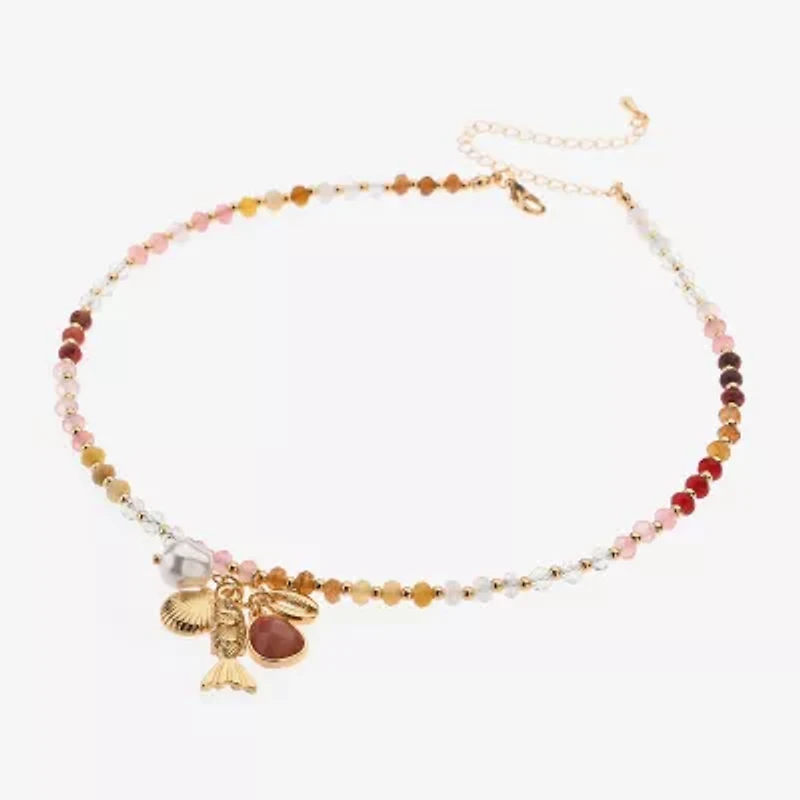 Bijoux Bar Womens Glass 18 1/2 Inch Pendant Necklace