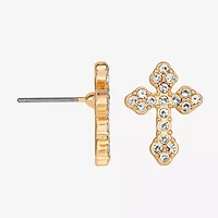 Bijoux Bar Delicates Womens Glass Cross Drop Earrings