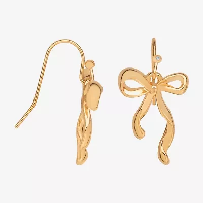 Bijoux Bar Delicates Womens Bow Drop Earrings