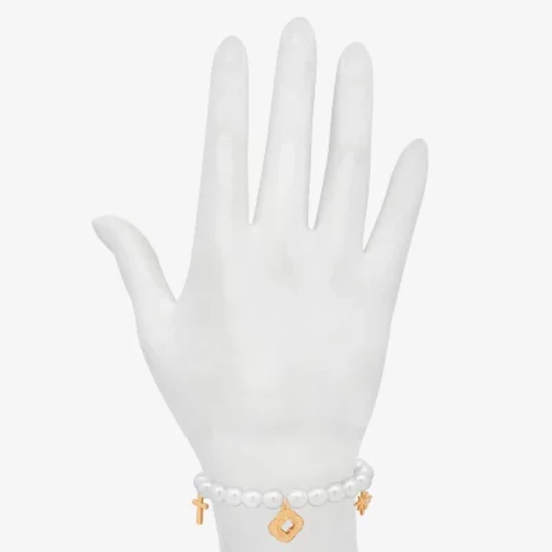 Bijoux Bar Delicates Womens Glass Charm Bracelet