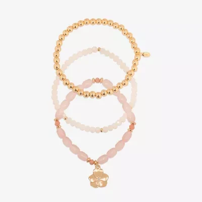 Bijoux Bar Delicates Womens 3-pc. Glass Bracelet Set