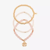 Bijoux Bar Delicates Womens 3-pc. Glass Bracelet Set