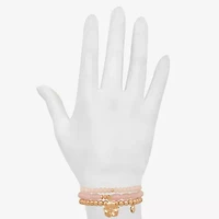 Bijoux Bar Delicates Womens 3-pc. Glass Bracelet Set