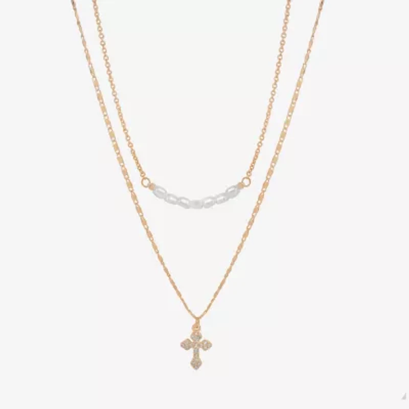 Bijoux Bar Delicates Womens Glass 16 Inch Strand Necklace