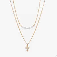 Bijoux Bar Delicates Womens Glass 16 Inch Strand Necklace