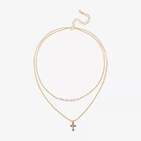 Bijoux Bar Delicates Womens Glass 16 Inch Strand Necklace