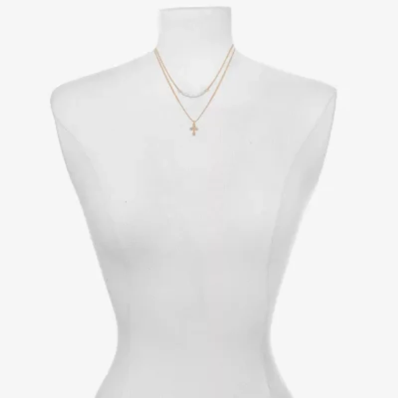 Bijoux Bar Delicates Womens Glass 16 Inch Strand Necklace