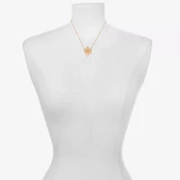 Bijoux Bar Delicates Womens White Glass Flower 16 Inch Pendant Necklace