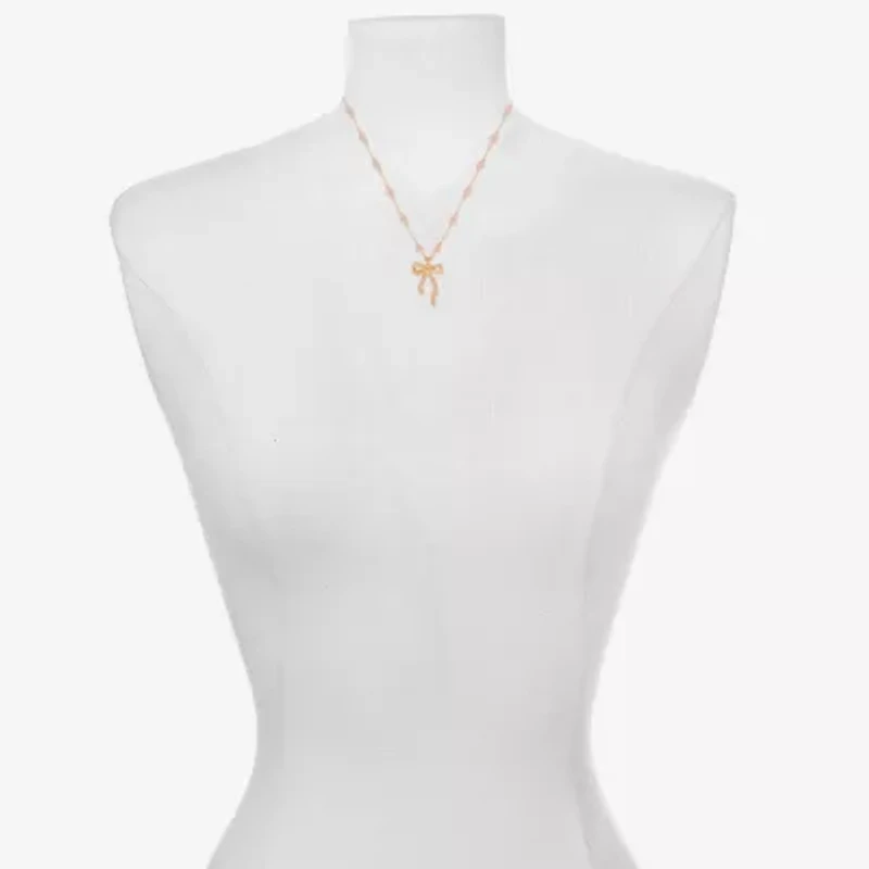 Bijoux Bar Delicates Womens Bow 16 Inch Pendant Necklace