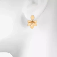 Bijoux Bar Delicates Womens White Opal Flower Drop Earrings