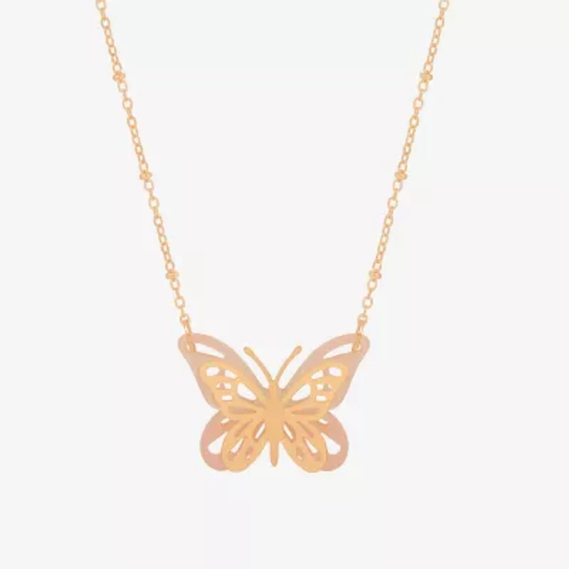 Bijoux Bar Delicates Womens Butterfly 16 Inch Pendant Necklace