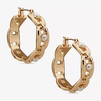 Worthington Womens 30.4mm Hoop Earrings
