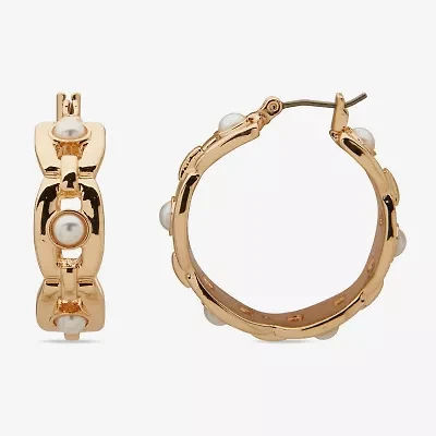 Worthington Womens 30.4mm Hoop Earrings