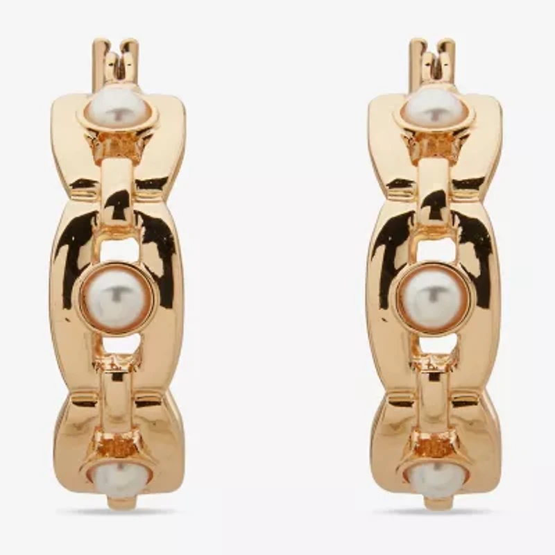 Worthington Womens 30.4mm Hoop Earrings