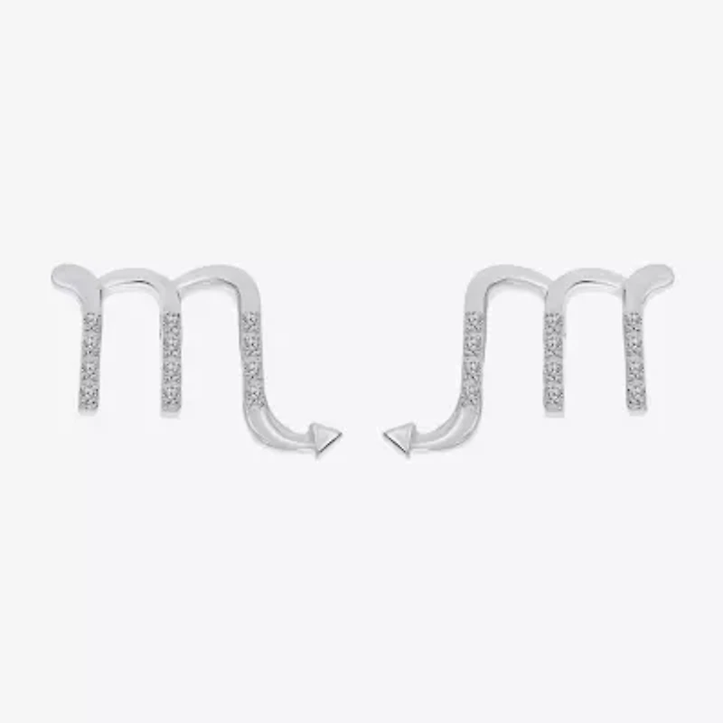 Limited Quantities! 1/10 CT. T.W. Natural White Diamond Sterling Silver 12mm Round Stud Earrings